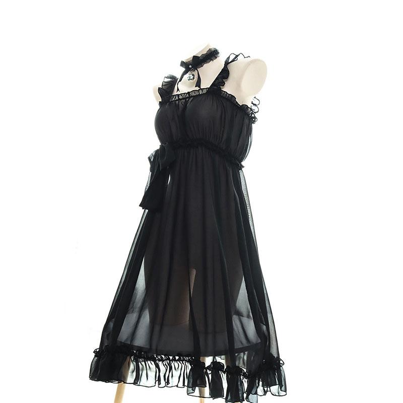 Girls Sexy TranslucentSuspender Dress 2 Colors Cosplay Costume