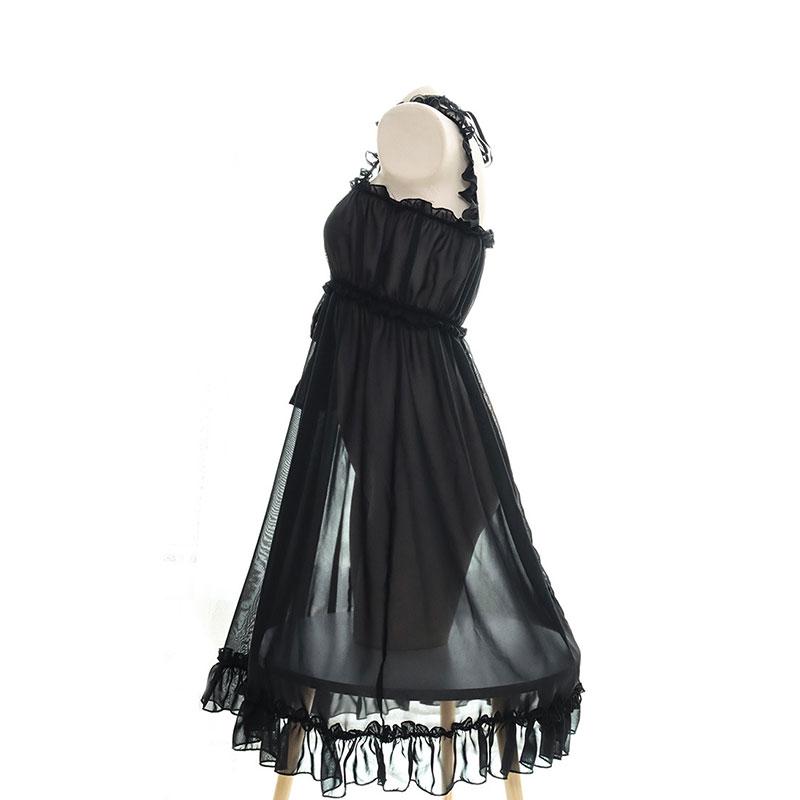 Girls Sexy TranslucentSuspender Dress 2 Colors Cosplay Costume