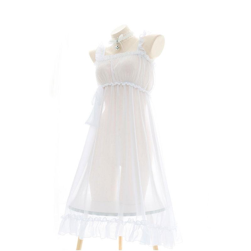Girls Sexy TranslucentSuspender Dress 2 Colors Cosplay Costume