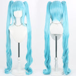 Light blue long twin-tail scalp-top cosplay wig - product view 1