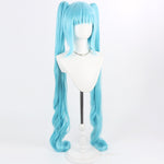 Light blue long twin-tail scalp-top cosplay wig - product view 3