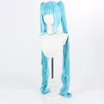 Light blue long twin-tail scalp-top cosplay wig - product view 4