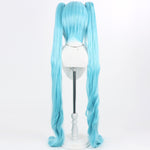 Light blue long twin-tail scalp-top cosplay wig - product view 5