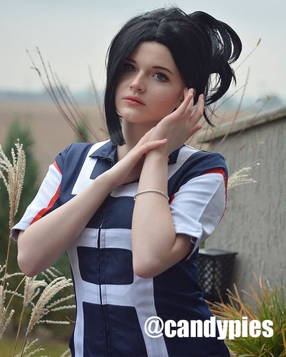 BNHA MHA Momo Yaoyorozu Women Black Cosplay Wigs