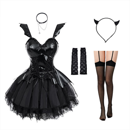 Halloween Sexy Dress Black Daemon Dress For Halloween Cosplay Costume