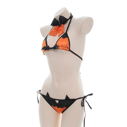 Halloween Bat Strappy Bikini Cosplay Costume