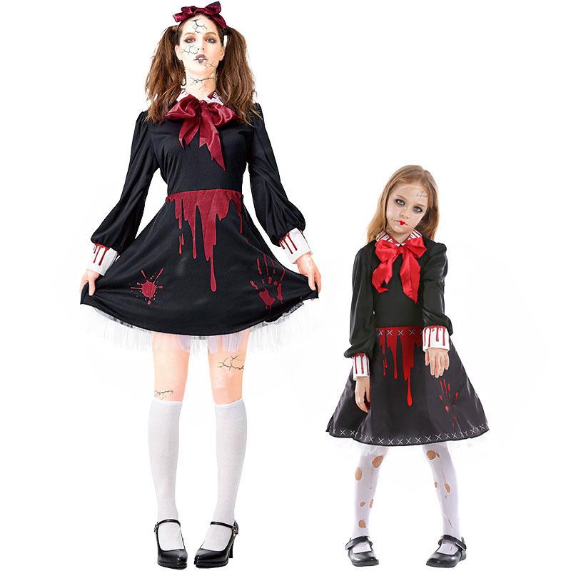 Halloween Children Horror Ceramic Doll Cosplay Costume