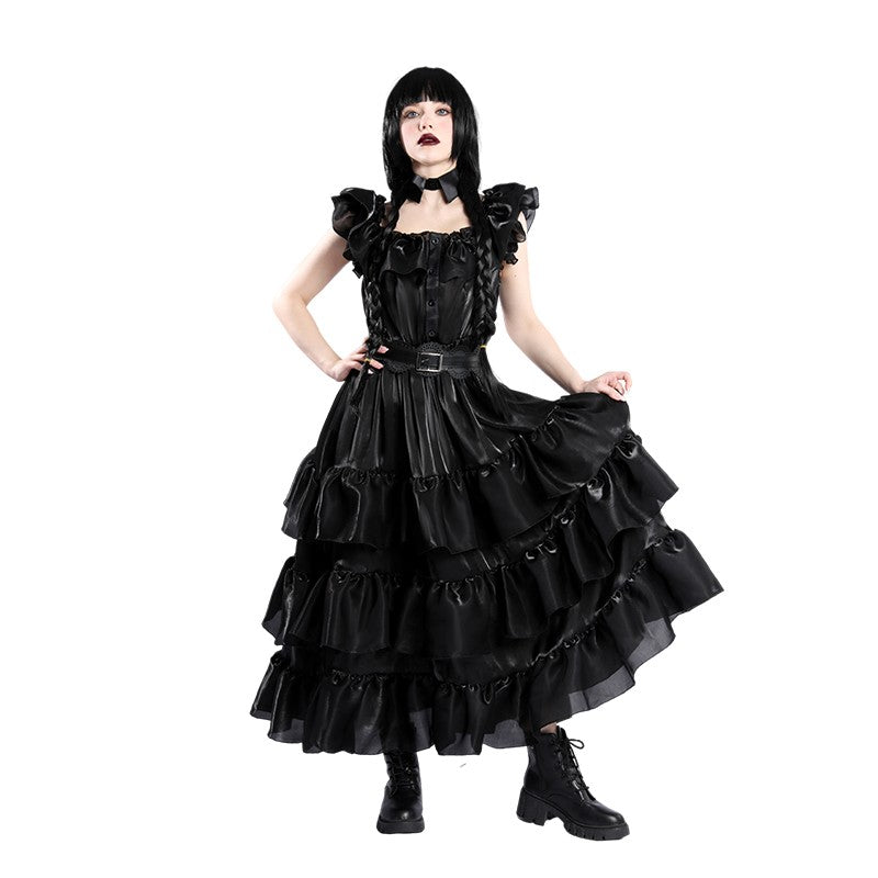 Halloween Dress Addams Family Wednesday  Cosplay Costume