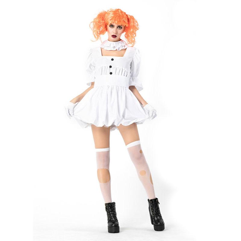 Halloween Ghost Doll Clown Dress Cosplay Costume