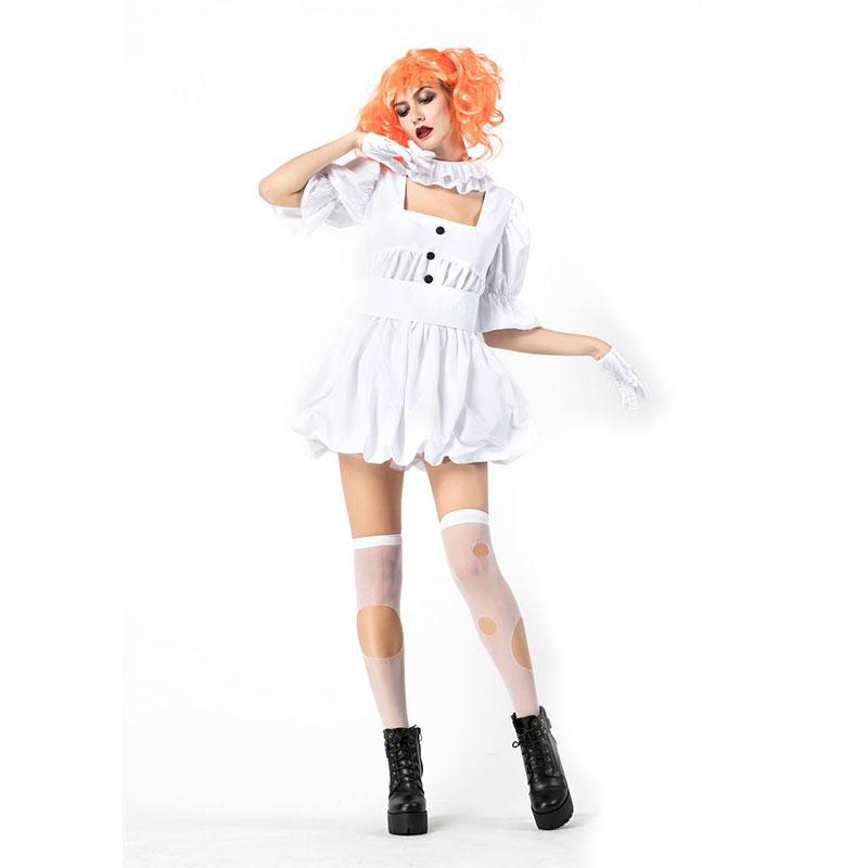 Halloween Ghost Doll Clown Dress Cosplay Costume