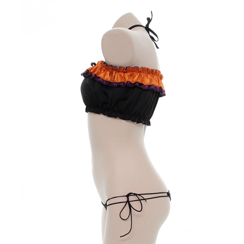 Halloween Pumpkin Bat Sexy Lingerie Cosplay Costume 