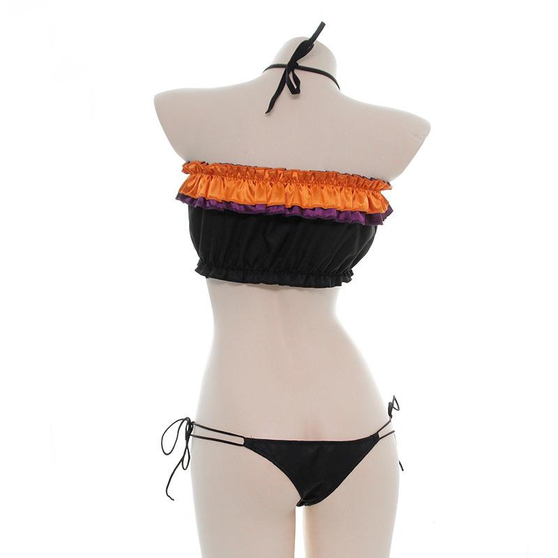 Halloween Pumpkin Bat Sexy Lingerie Cosplay Costume 