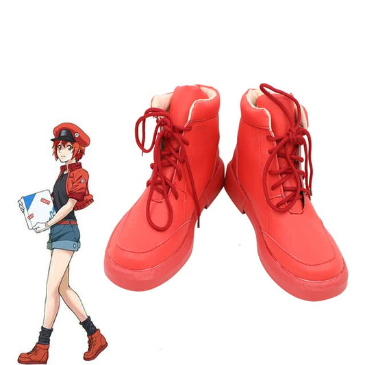 Hataraku Saibou Cells At Work AE3803 Red Blood Cell Cosplay Shoes 