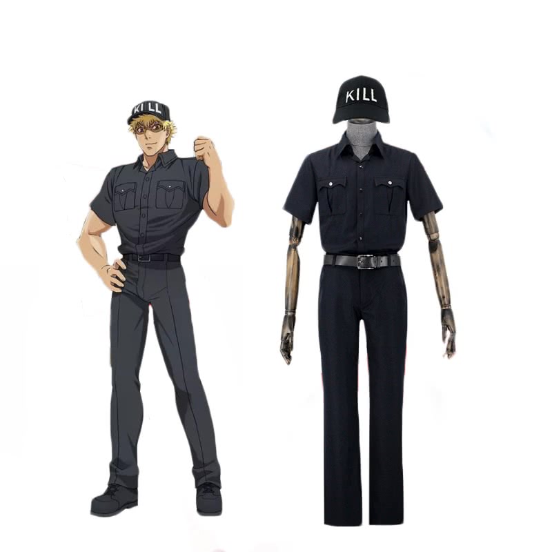 Hataraku Saibou Cells At Work Neutrophil Black Uniform Cosplay Costume