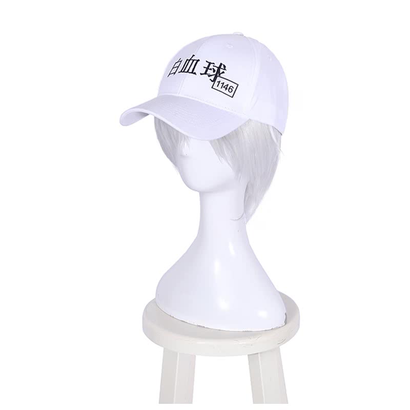 Hataraku Saibou Cells At Work White Blood Cell U-1146 Short W hite Cosplay Wigs