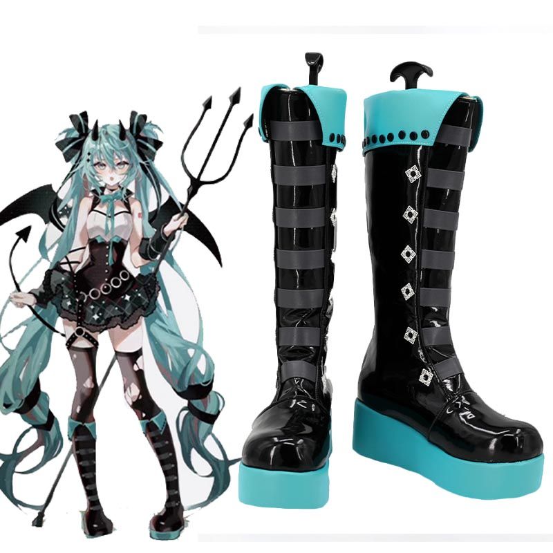 Hatsune Miku × Rascal the Raccoon Devil Halloween Cosplay Shoes