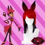 Anime Hazbin Hotel Alastor The Radio Demon Red Mixed Black Cosplay Wigs