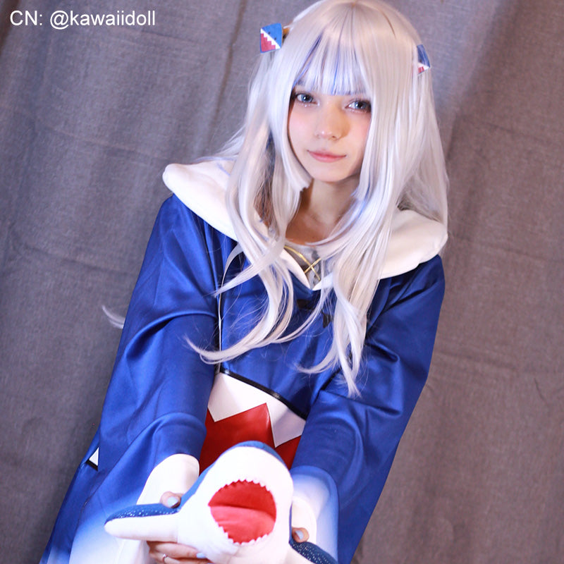 Hololive English Vtuber Gawr Gura Cosplay Costume With Tail