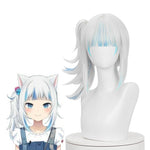 Hololive Gawr Gura CatShark Mixed Color Ponytail Cosplay Wigs