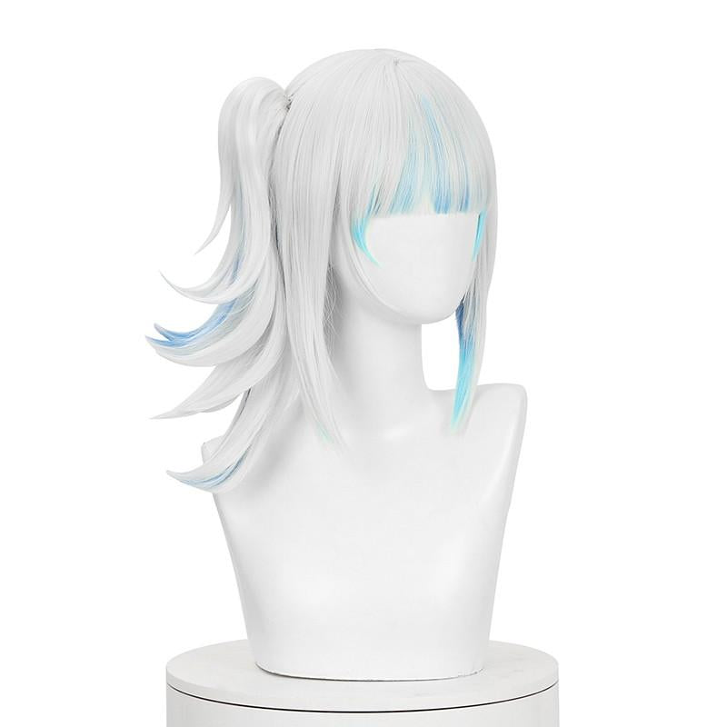 Hololive Gawr Gura CatShark Mixed Color Ponytail Cosplay Wigs
