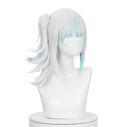 Hololive Gawr Gura CatShark Mixed Color Ponytail Cosplay Wigs