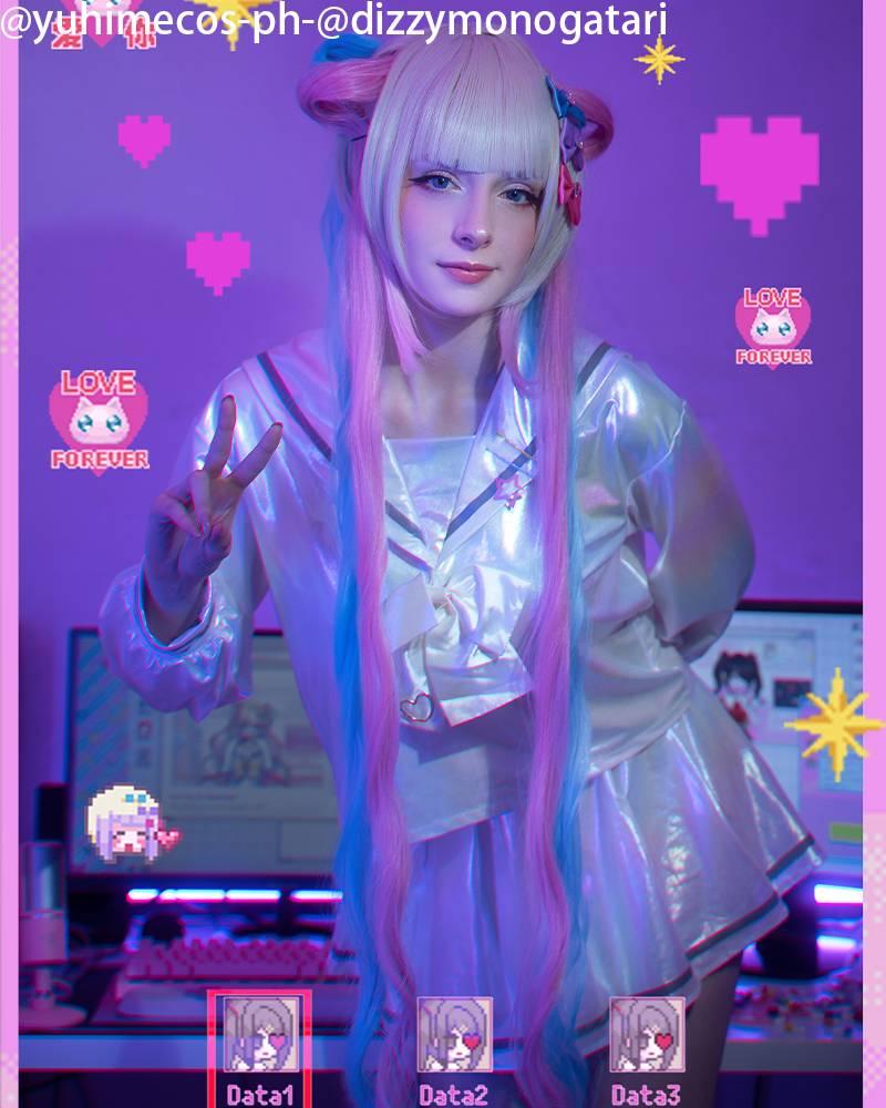 NEEDY GIRL OVERDOSE KAngel Long Pink Mixed Blue Cosplay Wigs