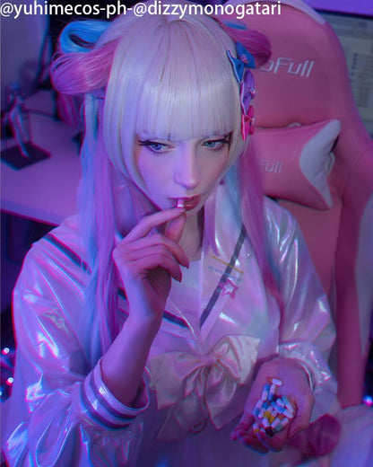 NEEDY GIRL OVERDOSE KAngel Long Pink Mixed Blue Cosplay Wigs