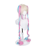 Hololive NEEDY GIRL OVERDOSE KAngel Long Pink Mixed Blue Cosplay Wigs