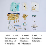Rolecosplay Honkai Star Rail Aventurine Summer Cosplay Costume - complete set flat-lay and included components