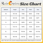Rolecosplay Honkai Star Rail Aventurine Summer Cosplay Costume - size chart in cm