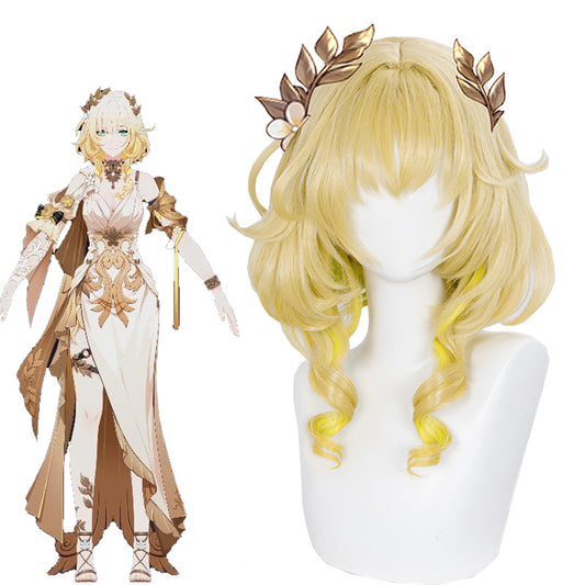 Honkai Star Rail Aglaea Blonde Cosplay Wig
