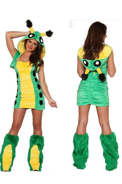 Women sexy furry animal Christmas collection animal role play suits frog green bar party cosplay costumes