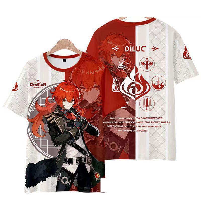 Inspired by Genshin Impact Diluc T-shirt Cosplay Costume
