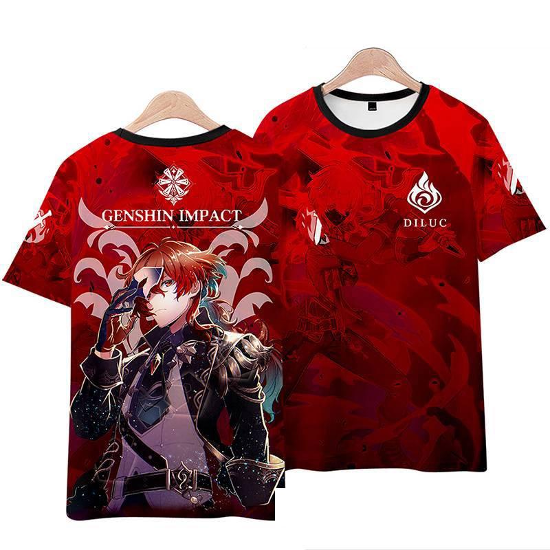 Inspired by Genshin Impact Diluc T-shirt Cosplay Costume
