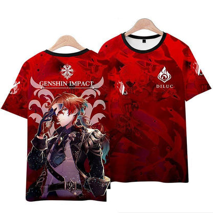 Inspired by Genshin Impact Diluc T-shirt Cosplay Costume