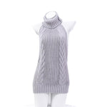 Japanese Grey Backless Sweater Sexy Cosplay Costume