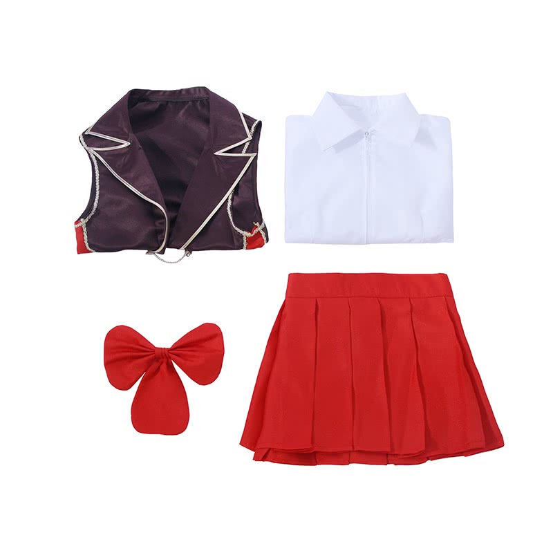 Back Street Girls Uniform Suit Red Skirt Tie Dress Cosplay Costume-5