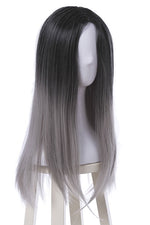 Fashion Black and Gray Mixed Long Stragiht Woman Wigs