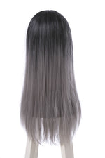 Fashion Black and Gray Mixed Long Stragiht Woman Wigs