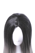 Fashion Black and Gray Mixed Long Stragiht Woman Wigs