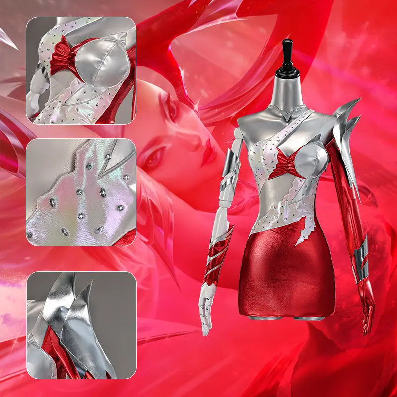 Rolecosplay League of Legends K/DA Firestarter Kai'Sa White Red Cosplay Costume
