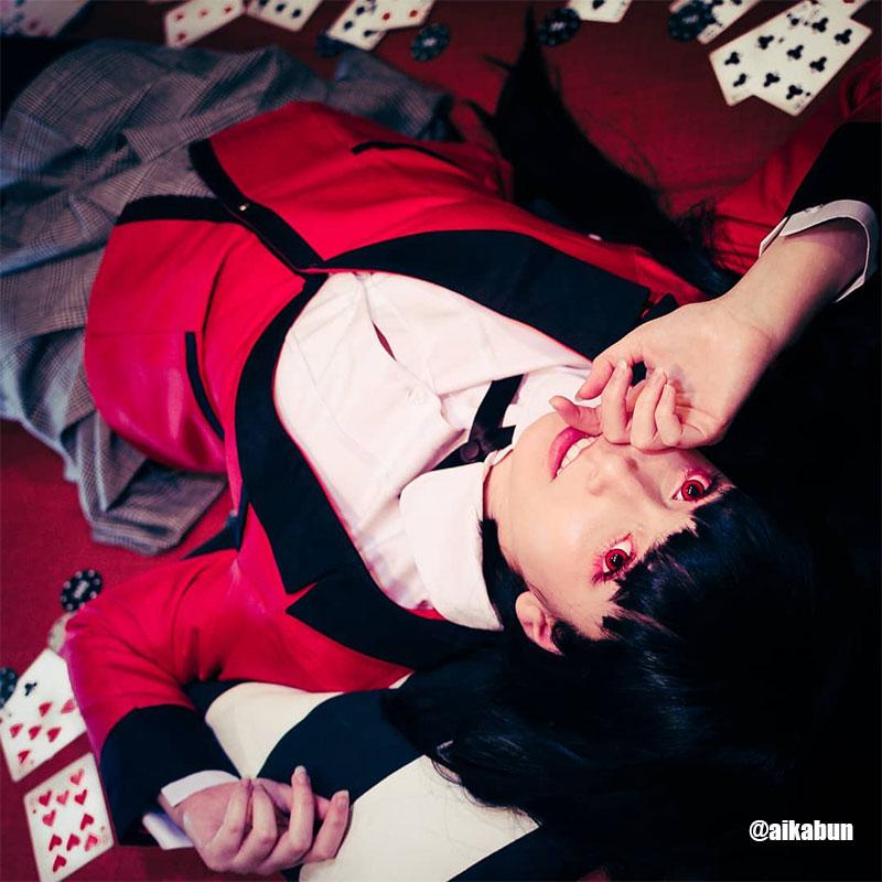 Kakegurui Yumeko Jabami  Black Long Cosplay Wigs