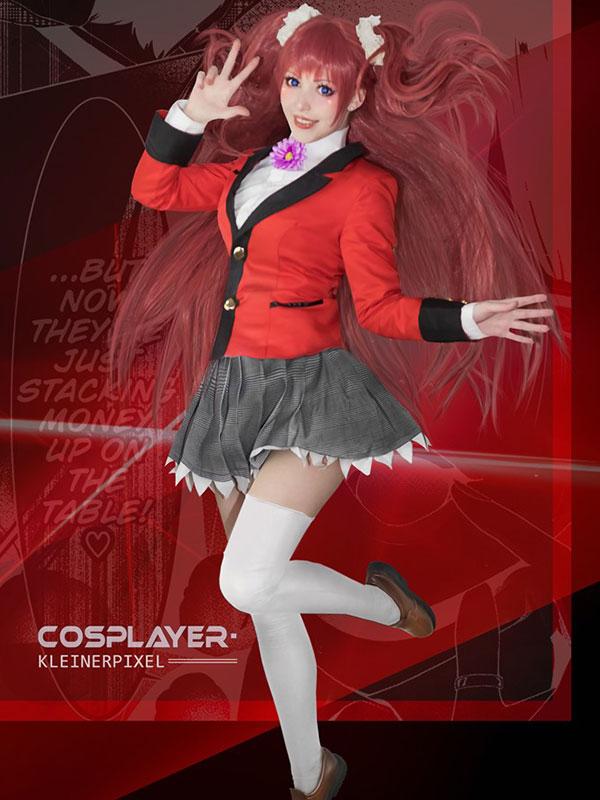 Kakegurui Yumemite Yumemi 100cm Long Pink Straight Cosplay Wigs
