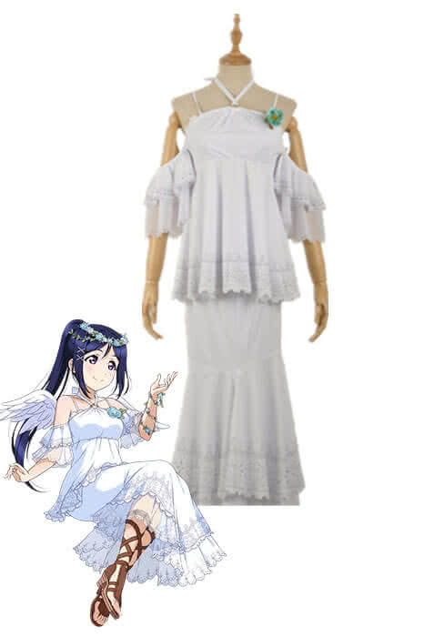 Love Live Sunshine Angel Aqours Unawaken Kanan Matsuura White Dress Anime Cosplay Costumes