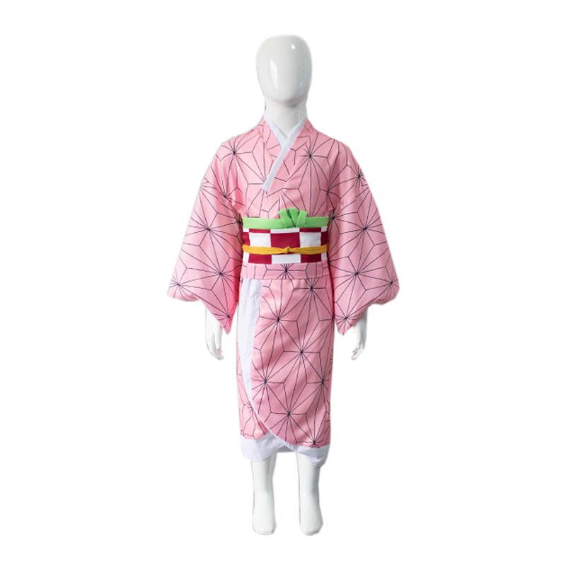 Kid Demon Slayer Nezuko Kamado kimono Cosplay Costume