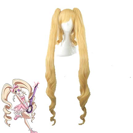  KILL LA KILL Nui Wallpaper Long Culry Blonde Synthetic  Cosplay Wigs 