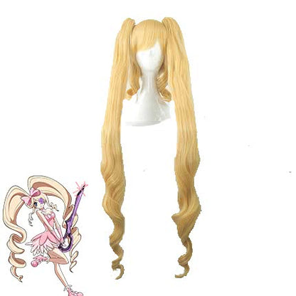 KILL LA KILL Nui Wallpaper Long Culry Blonde Synthetic  Cosplay Wigs 