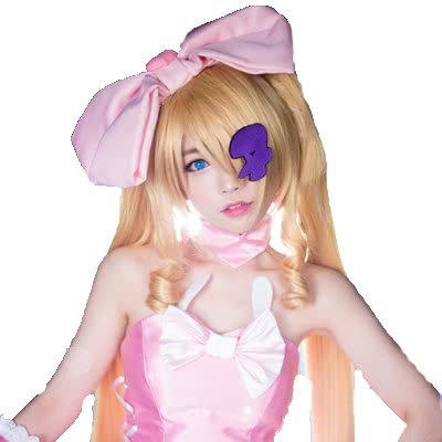  KILL LA KILL Nui Wallpaper Long Culry Blonde Synthetic  Cosplay Wigs 