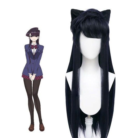 Komi Can't Communicate Komi Shouko Deep Blue Long Cosplay Wigs