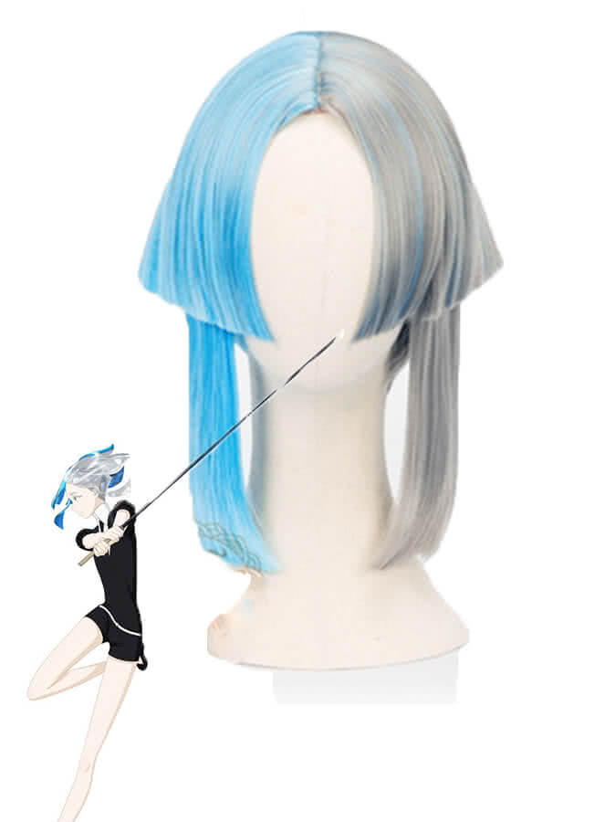 Land of the Lustrous Houseki no Kuni Euclase Short Mixed Blue and Gray Cosplay Wigs